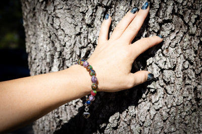 *New* Mosaic Flower Jasper Keepsake Urn Bracelet - Fill At Home
